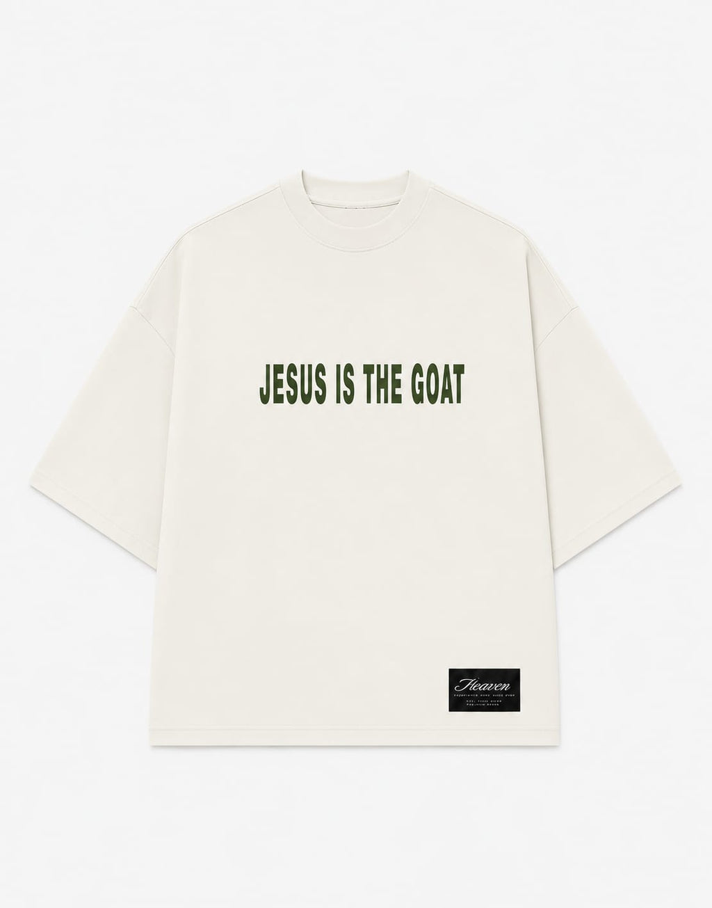 CAMISETA JESUS IS THE GOAT OFF WHITE