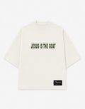 CAMISETA JESUS IS THE GOAT OFF WHITE