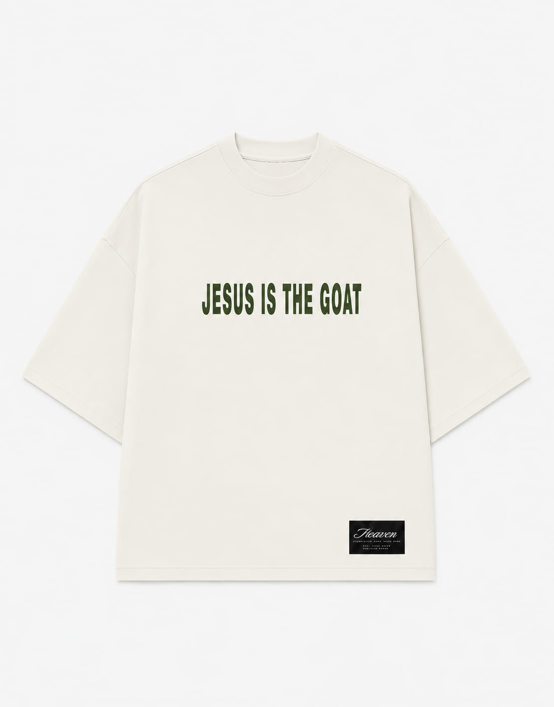 CAMISETA JESUS IS THE GOAT OFF WHITE