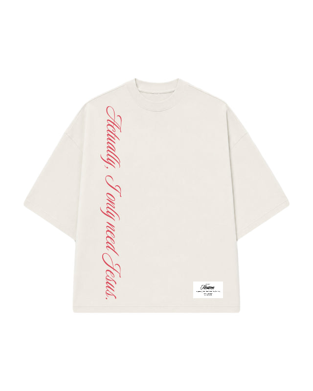 CAMISETA I ONLY NEED JESUS OFF WHITE
