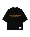 CAMISETA LEMME HOLD YOUR PHONE PRETA/LARANJA