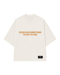CAMISETA LEMME HOLD YOUR PHONE OFF WHITE/LARANJA