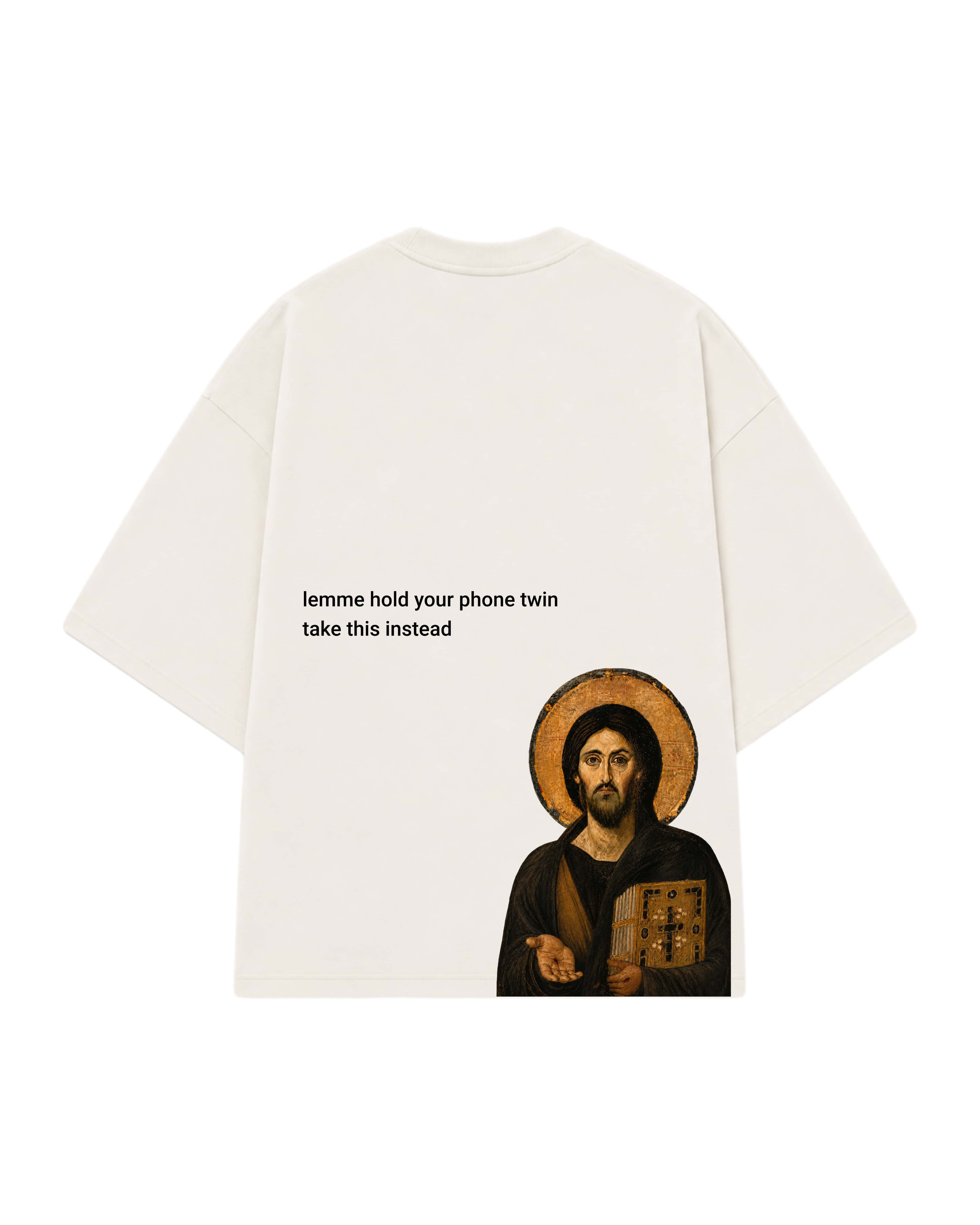 CAMISETA LEMME HOLD YOUR PHONE OFF WHITE