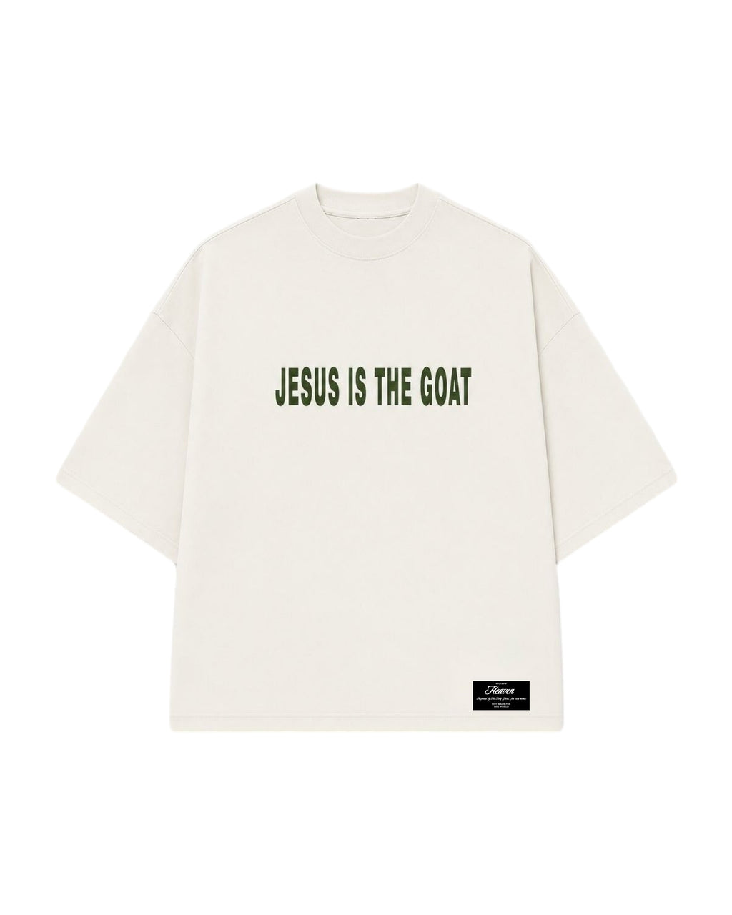 CAMISETA JESUS IS THE GOAT OFF WHITE