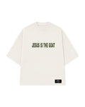 CAMISETA JESUS IS THE GOAT OFF WHITE