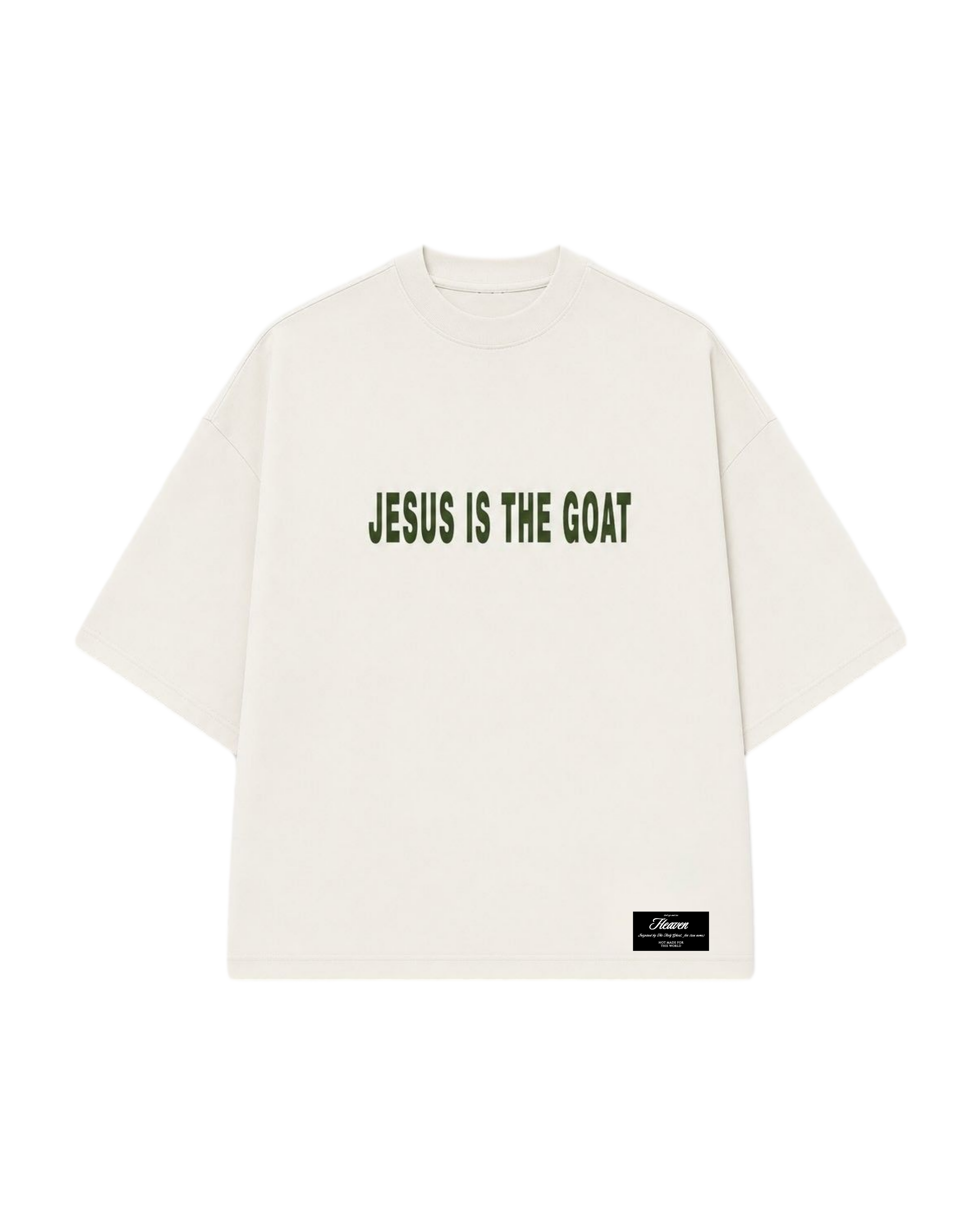 CAMISETA JESUS IS THE GOAT OFF WHITE