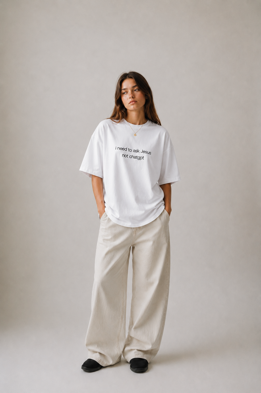 CAMISETA I NEED TO ASK JESUS OFF WHITE