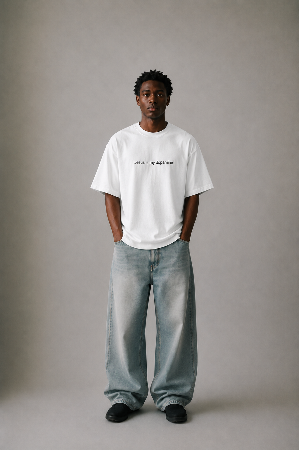 CAMISETA JESUS IS MY DOPAMINE OFF WHITE